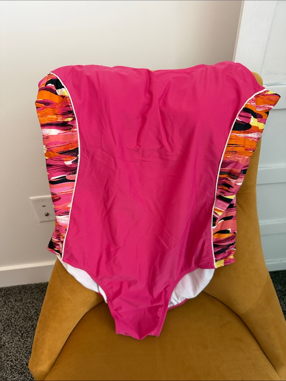 Catalina Hot Pink One-Piece Swimsuit with Multicolor Side Panels